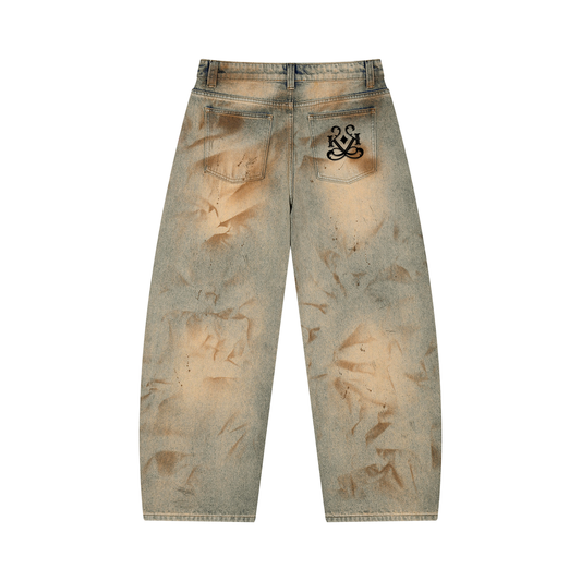 Men’s Vintage Wash Barrel Leg Jeans