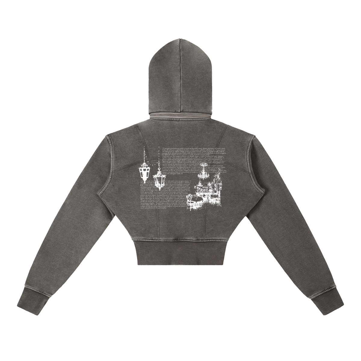Vintage Washed Cropped Fleece Hoodie