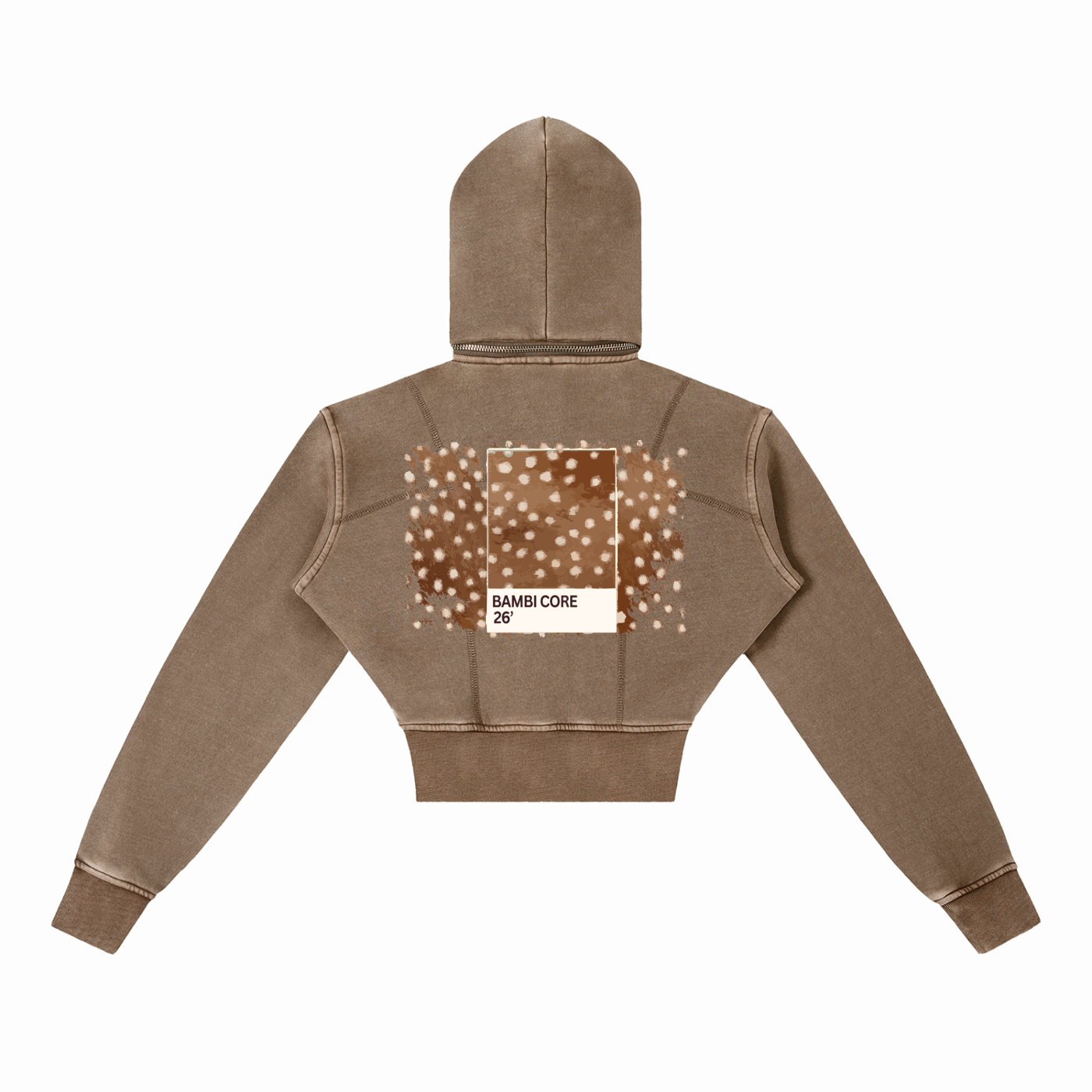 Vintage Washed Cropped Fleece Hoodie