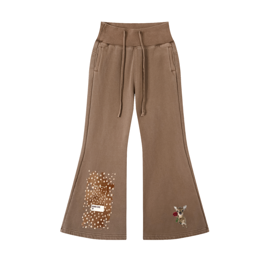 Vintage Washed Flared Fleece Pants
