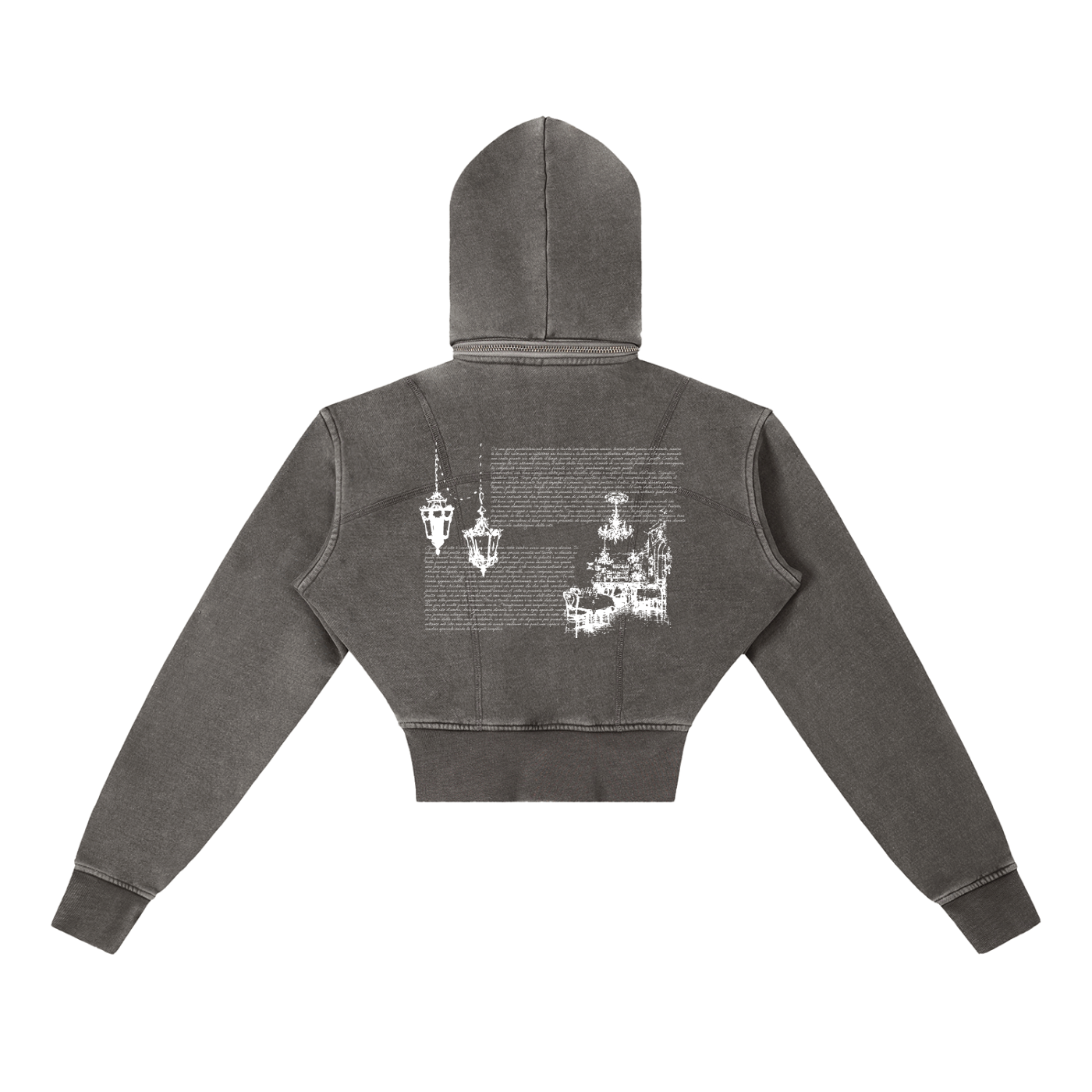 Vintage Washed Cropped Fleece Hoodie