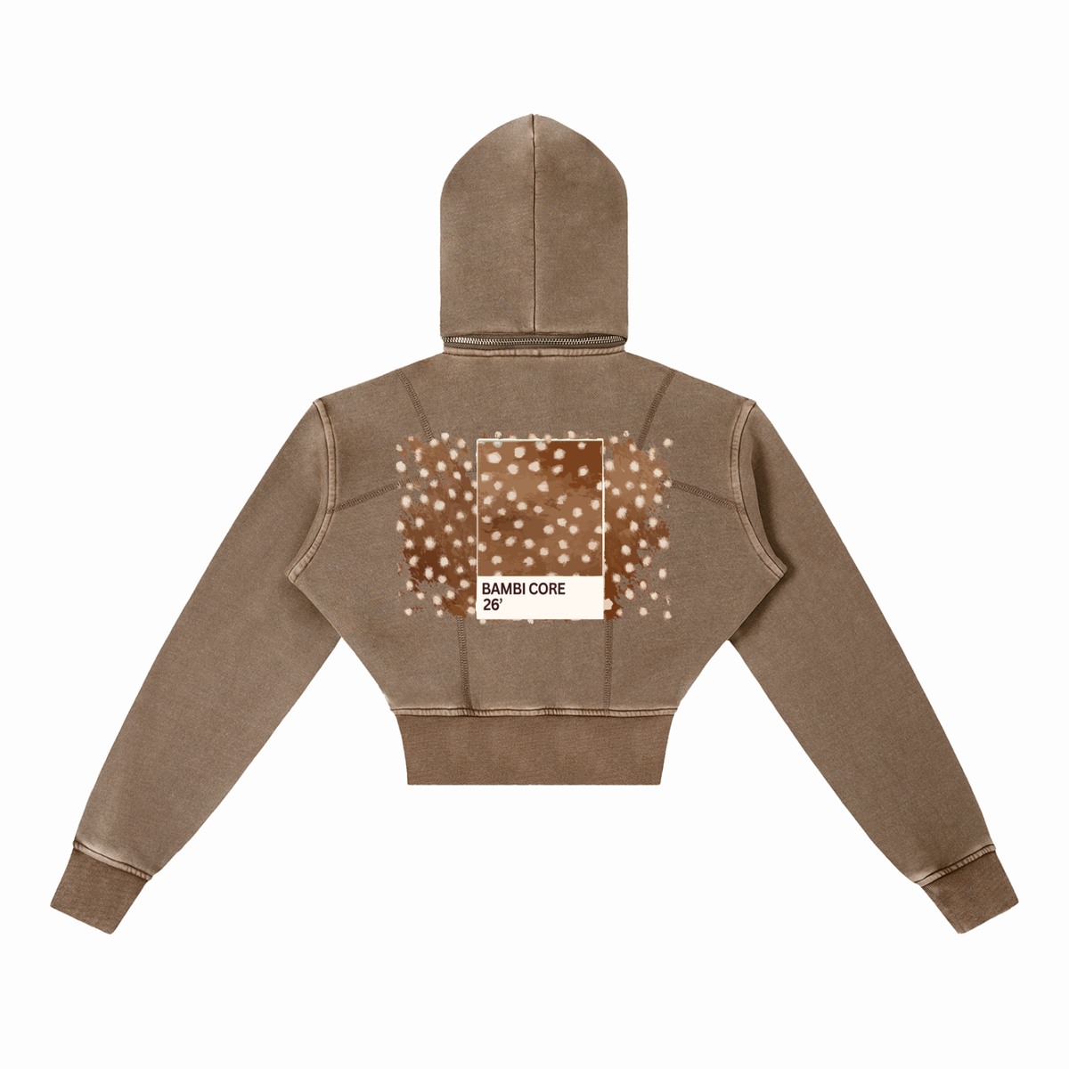 Vintage Washed Cropped Fleece Hoodie