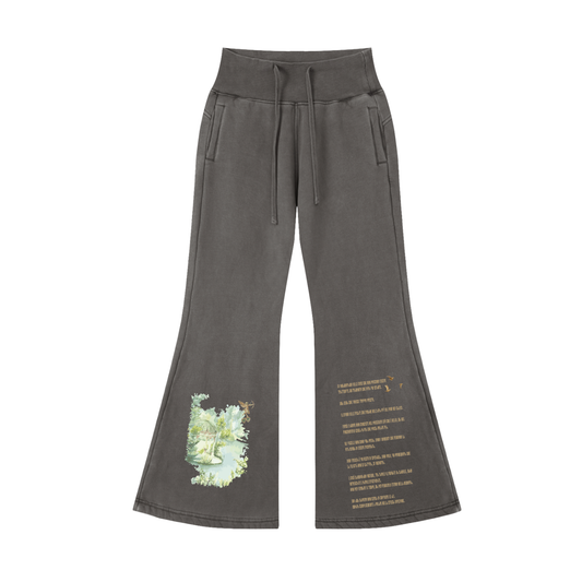 Vintage Washed Flared Fleece Pants